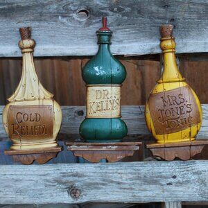1966 Vintage Wall Art Collection - Dr. Kelly's, Mrs. Jones Tonic, Cold Remedy